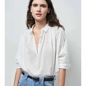 Nili Lotan Miles Tunic Shirt Top Cotton Long Sleeve White Oversized S 286310